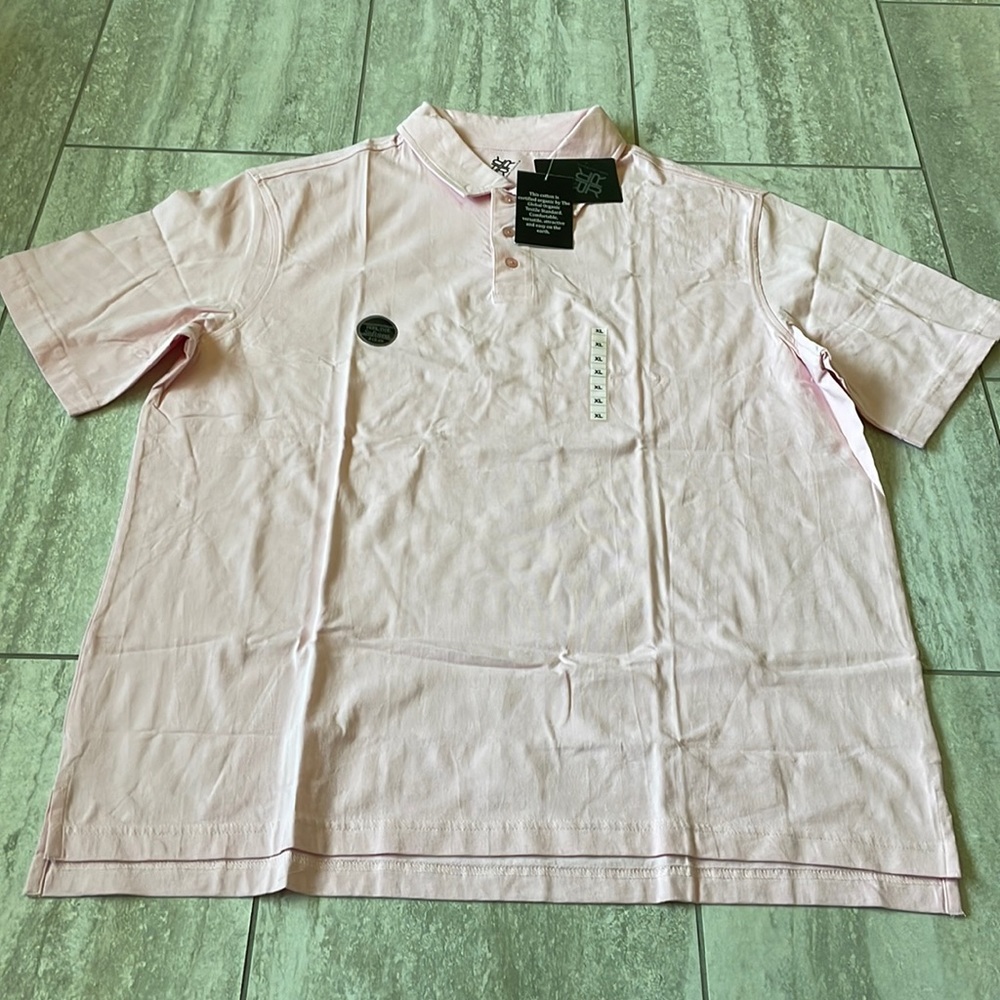 R & R,pink,X-LARGE,casual polo shirt for big guys,collar,& short sleeves
